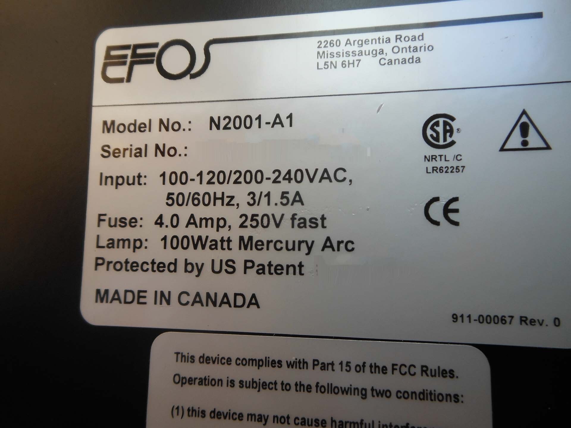 Photo Used EFOS Novacure For Sale