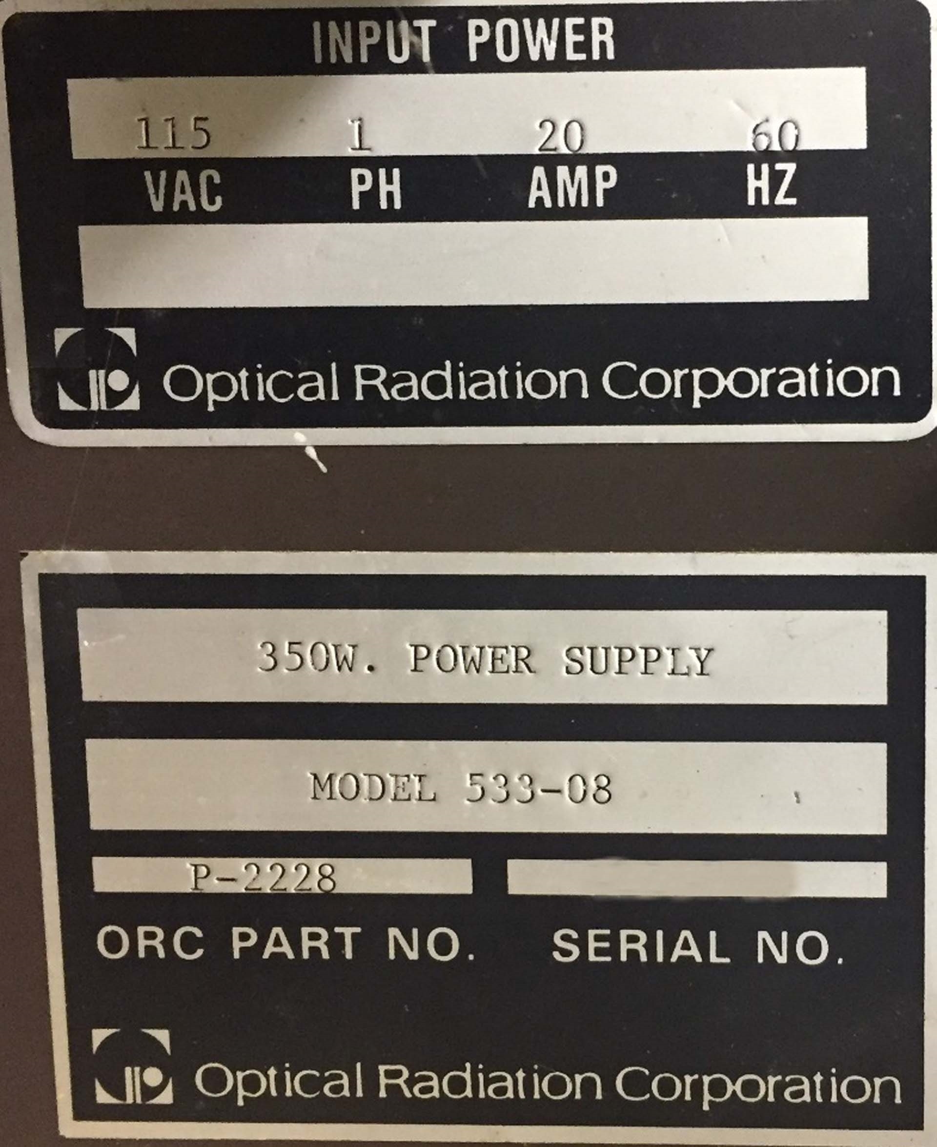 Foto Verwendet OPTICAL RADIATION 533-08 Zum Verkauf