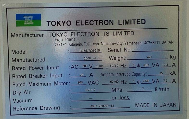 Foto Verwendet TOKYO ELECTRON C355 Zum Verkauf