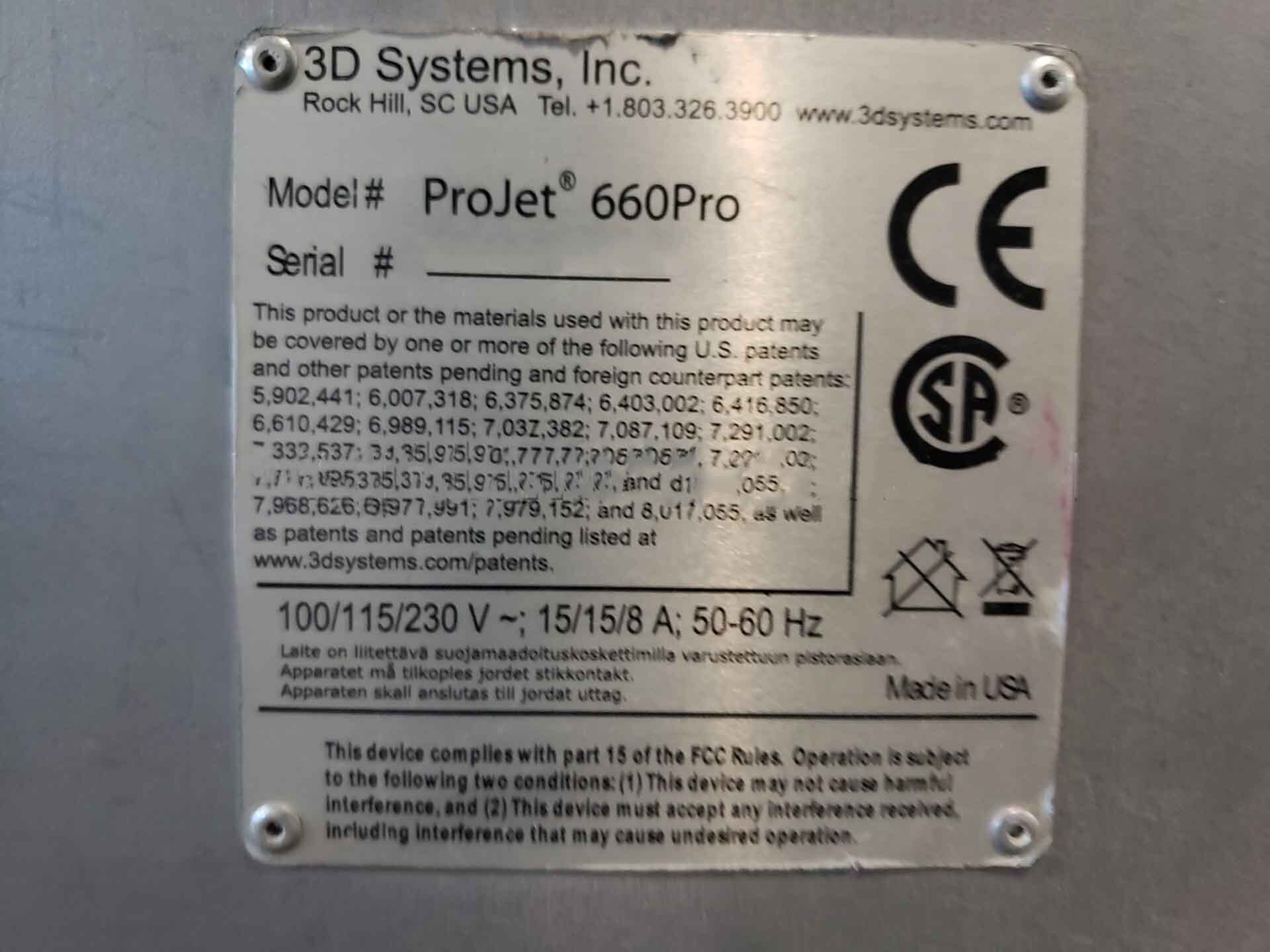 圖為 已使用的 3D SYSTEMS ProJet 660Pro 待售