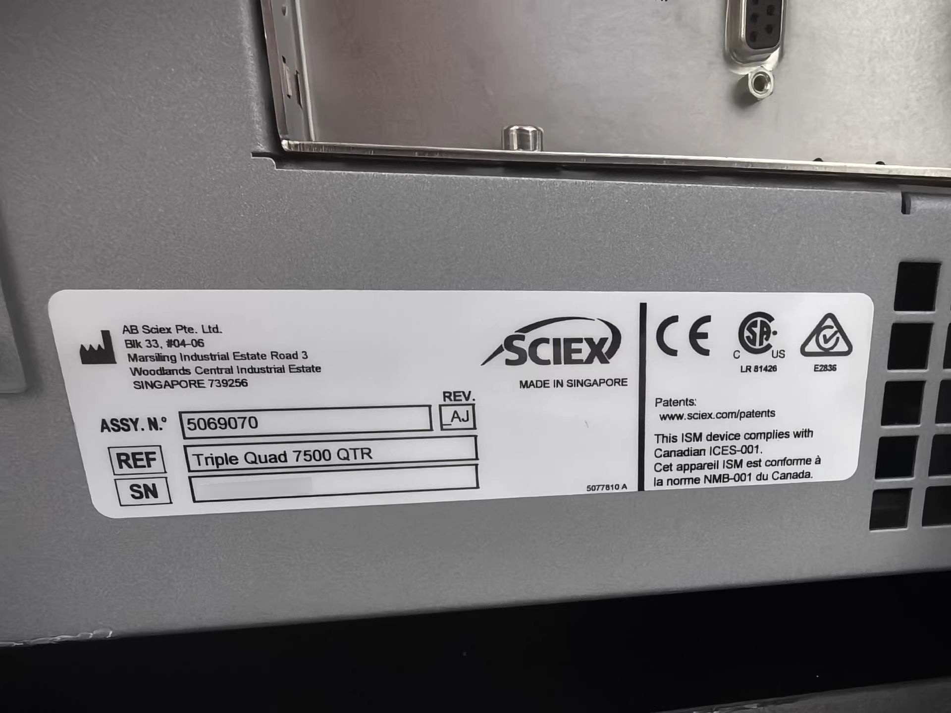 圖為 已使用的 AB SCIEX / APPLIED BIOSYSTEMS / ABI / MDS SCIEX Triple Quad 7500 Qtrap 待售