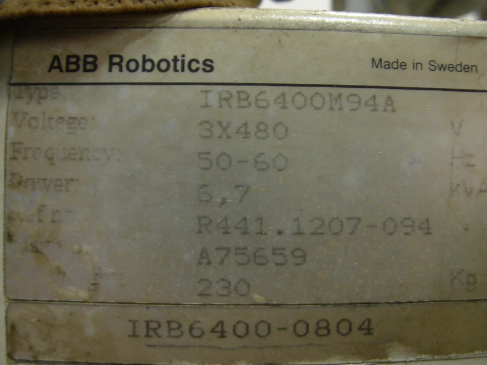 フォト（写真） 使用される ABB IRB 6400 M94A 販売のために