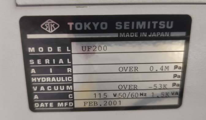 사진 사용됨 ACCRETECH / TSK UF 200F 판매용