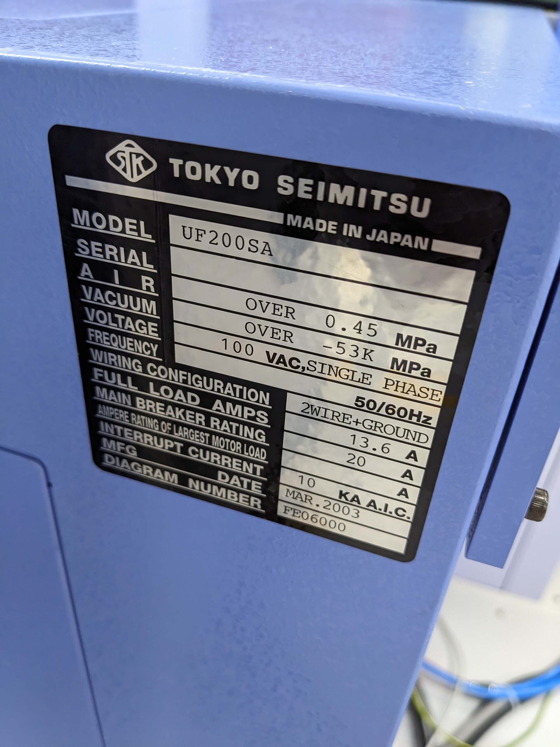 图为 已使用的 ACCRETECH / TSK UF 200SA 待售
