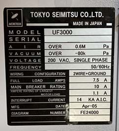 사진 사용됨 ACCRETECH / TSK UF 3000 판매용