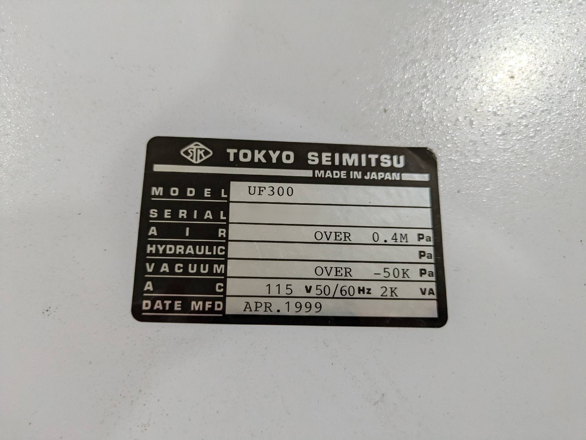 Photo Used ACCRETECH / TSK UF 300 For Sale