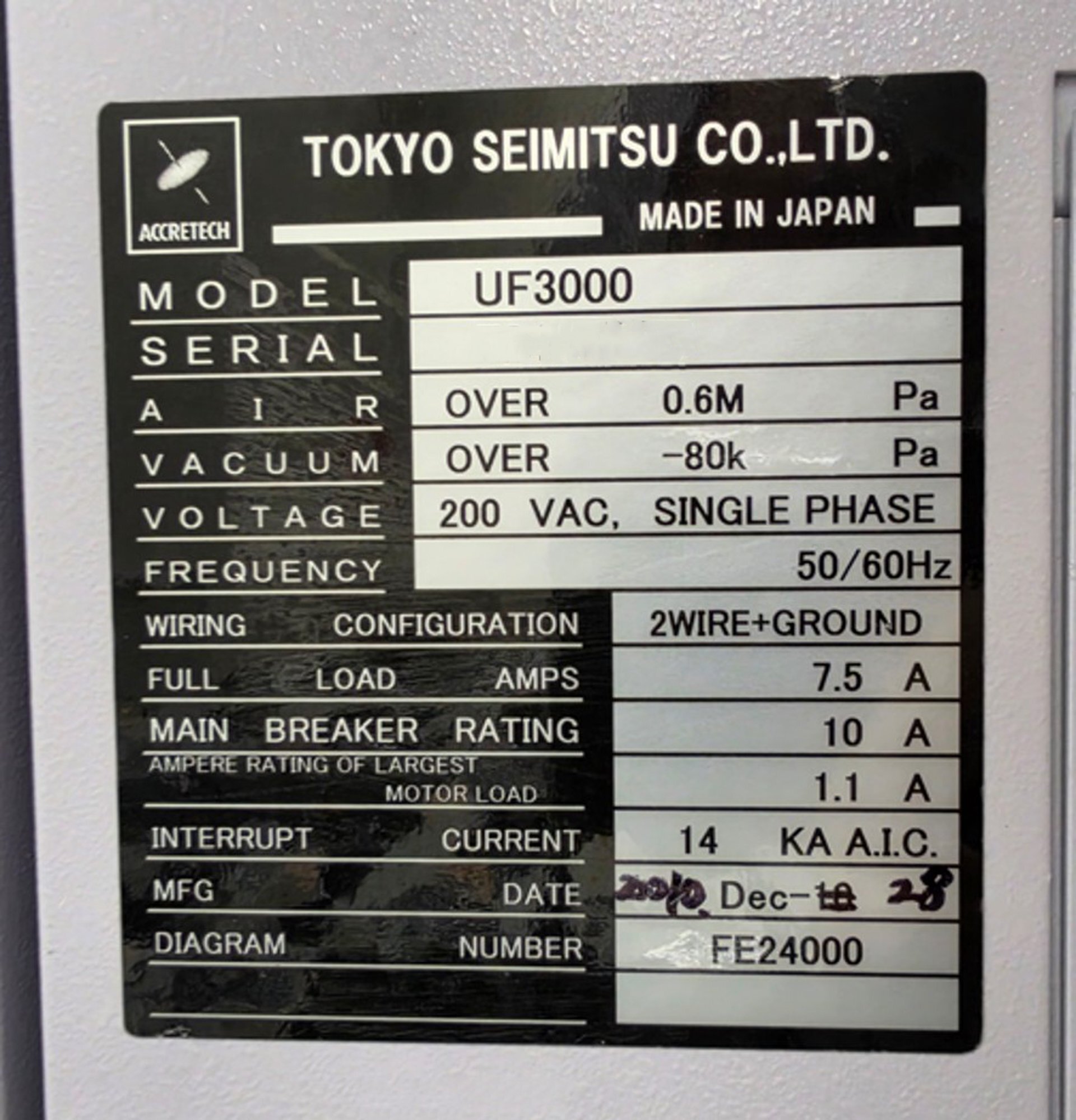 사진 사용됨 ACCRETECH / TSK UF3000 판매용