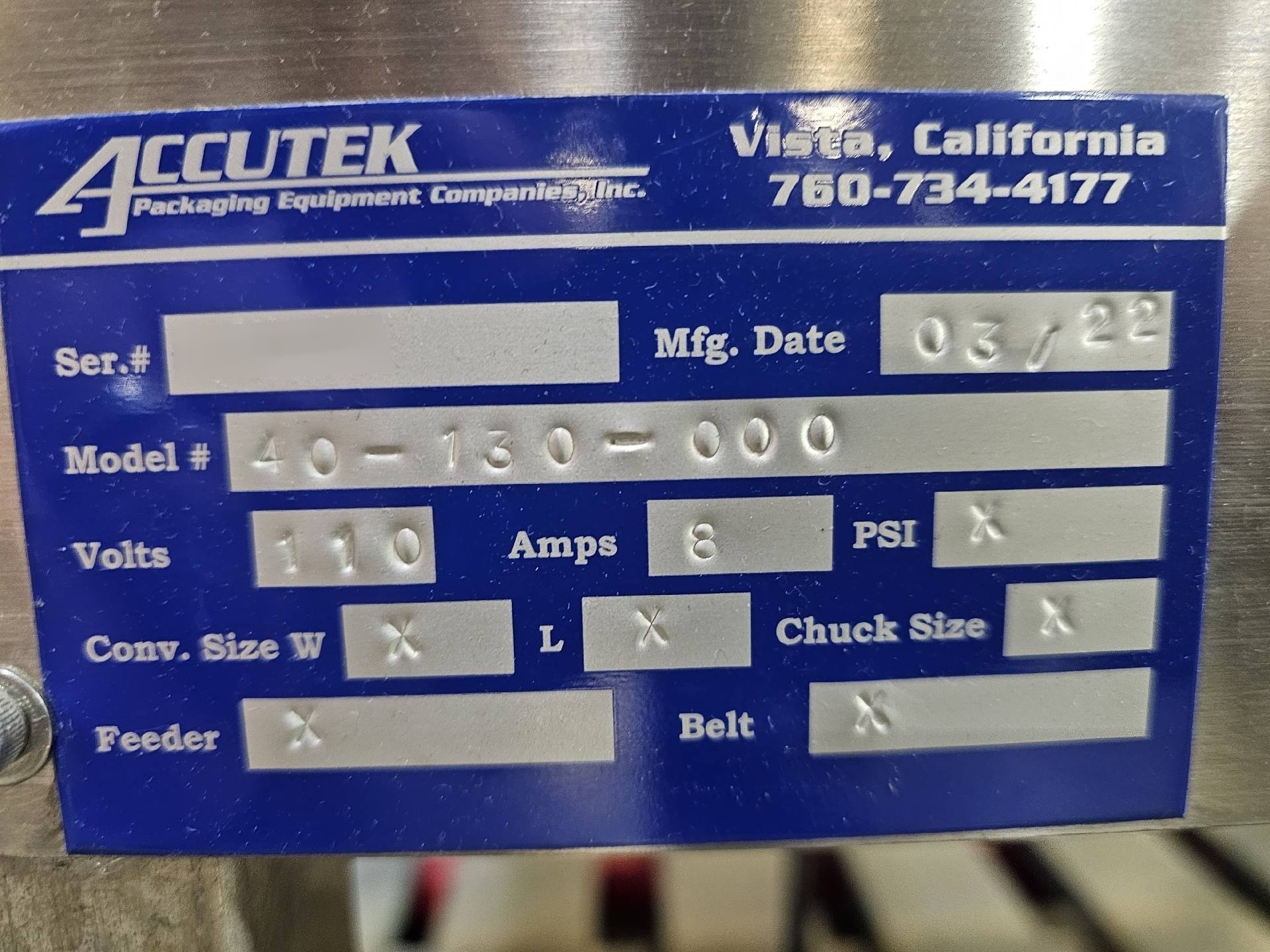 圖為 已使用的 ACCUTEK Labelette 40-130-000 待售