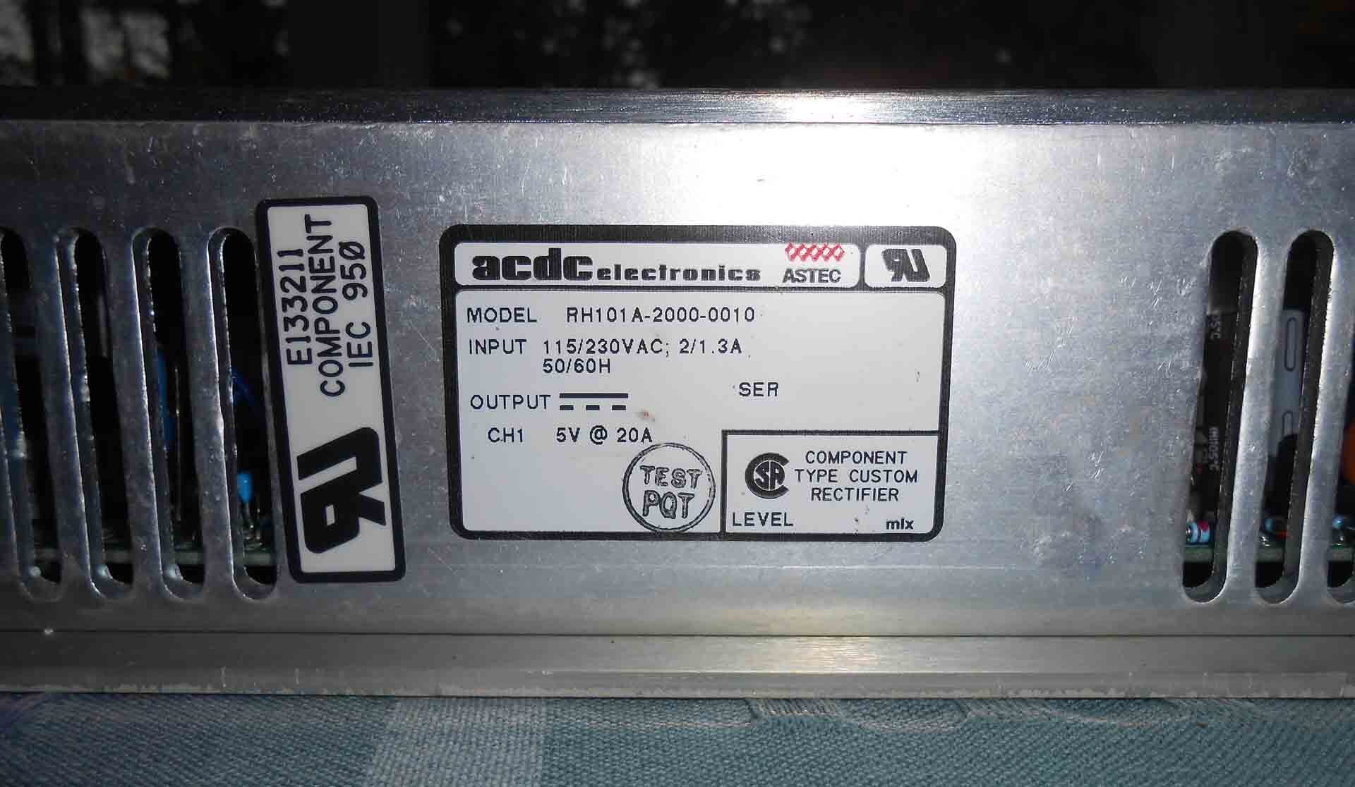 Photo Used ACDC ELECTRONICS / ASTEC RH101A-2000-0010 For Sale