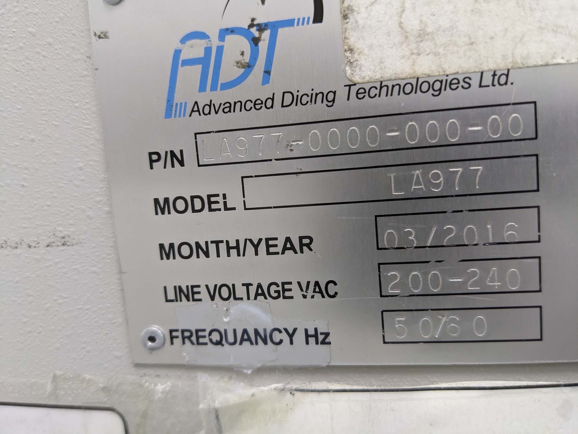 Photo Used ADVANCED DICING TECHNOLOGIES / ADT LA977 For Sale