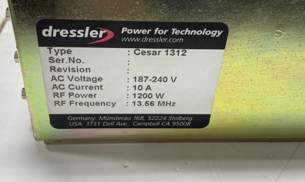 Photo Used ADVANCED ENERGY / DRESSLER Cesar 1312 For Sale