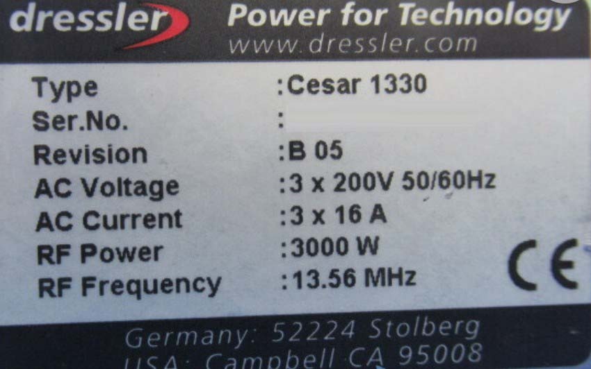 圖為 已使用的 ADVANCED ENERGY / DRESSLER Cesar 1330 待售