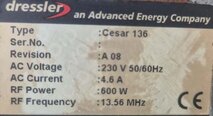フォト（写真） 使用される ADVANCED ENERGY / DRESSLER Cesar 136 販売のために