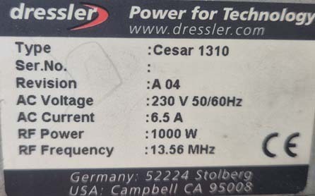 Photo Used ADVANCED ENERGY Cesar 1310 For Sale