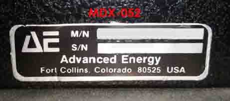 Photo Used ADVANCED ENERGY MDX-052 For Sale