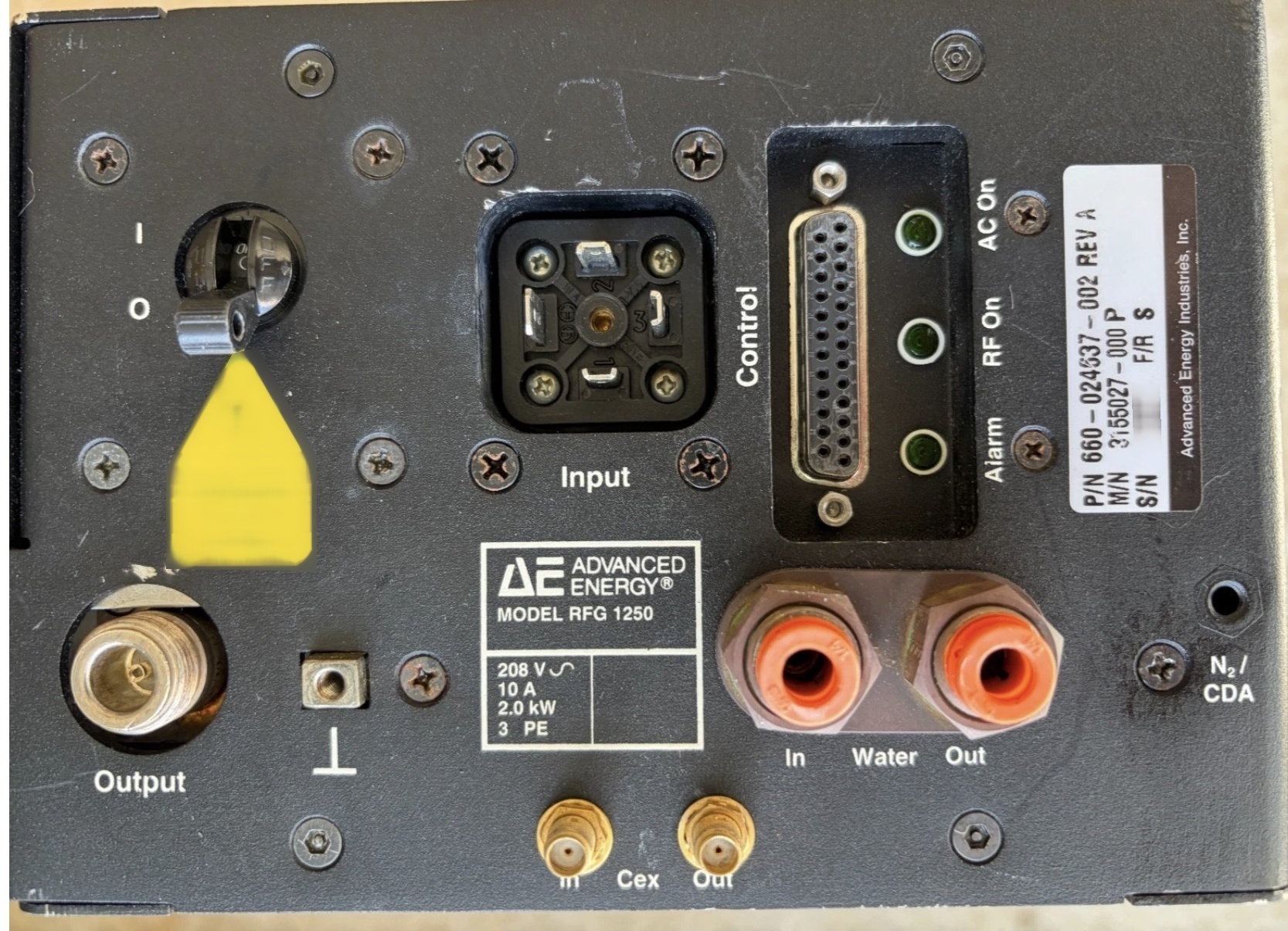 Photo Used ADVANCED ENERGY RFG 1250 For Sale