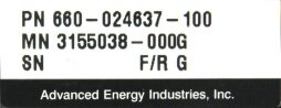 フォト（写真） 使用される ADVANCED ENERGY RFG 3000 販売のために