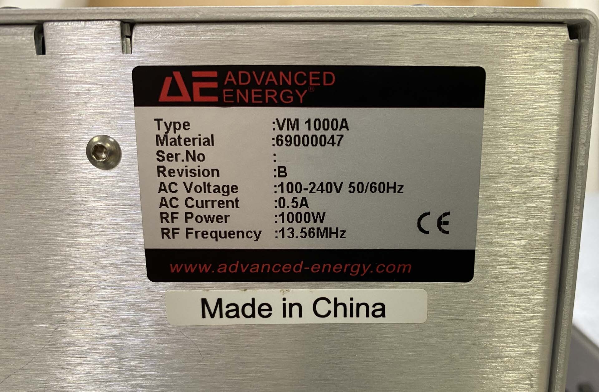 圖為 已使用的 ADVANCED ENERGY VM 1000A 待售