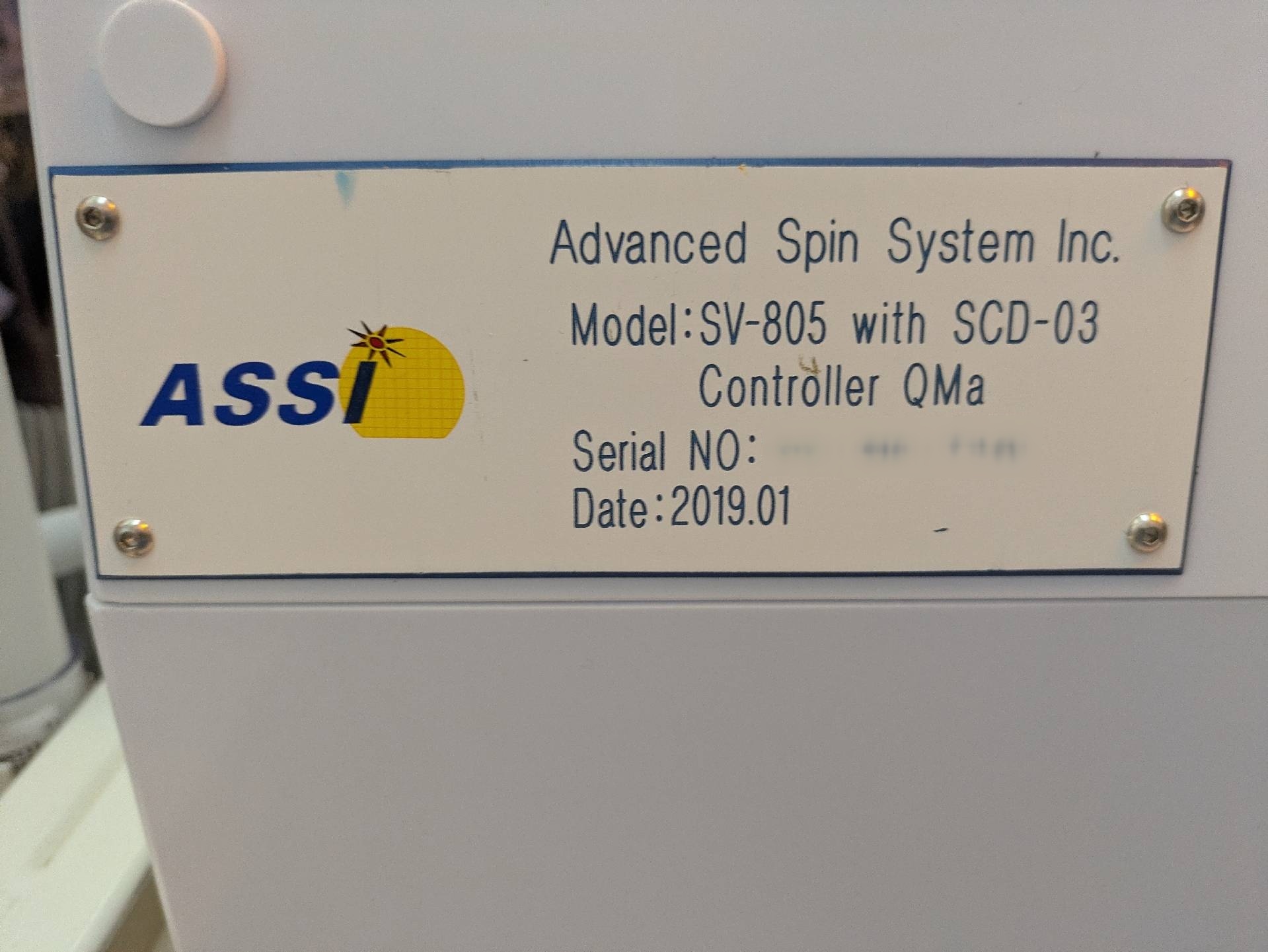 사진 사용됨 ADVANCED SPIN SYSTEM INC / ASSI SV-805 판매용