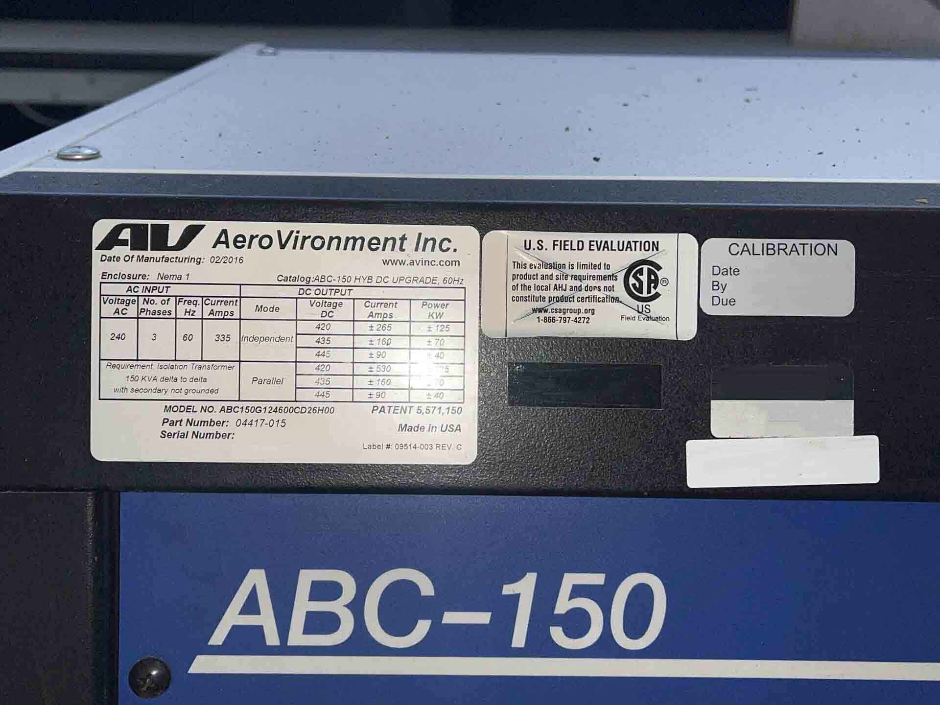 Photo Used AERO VIRONMENT ABC-150 For Sale