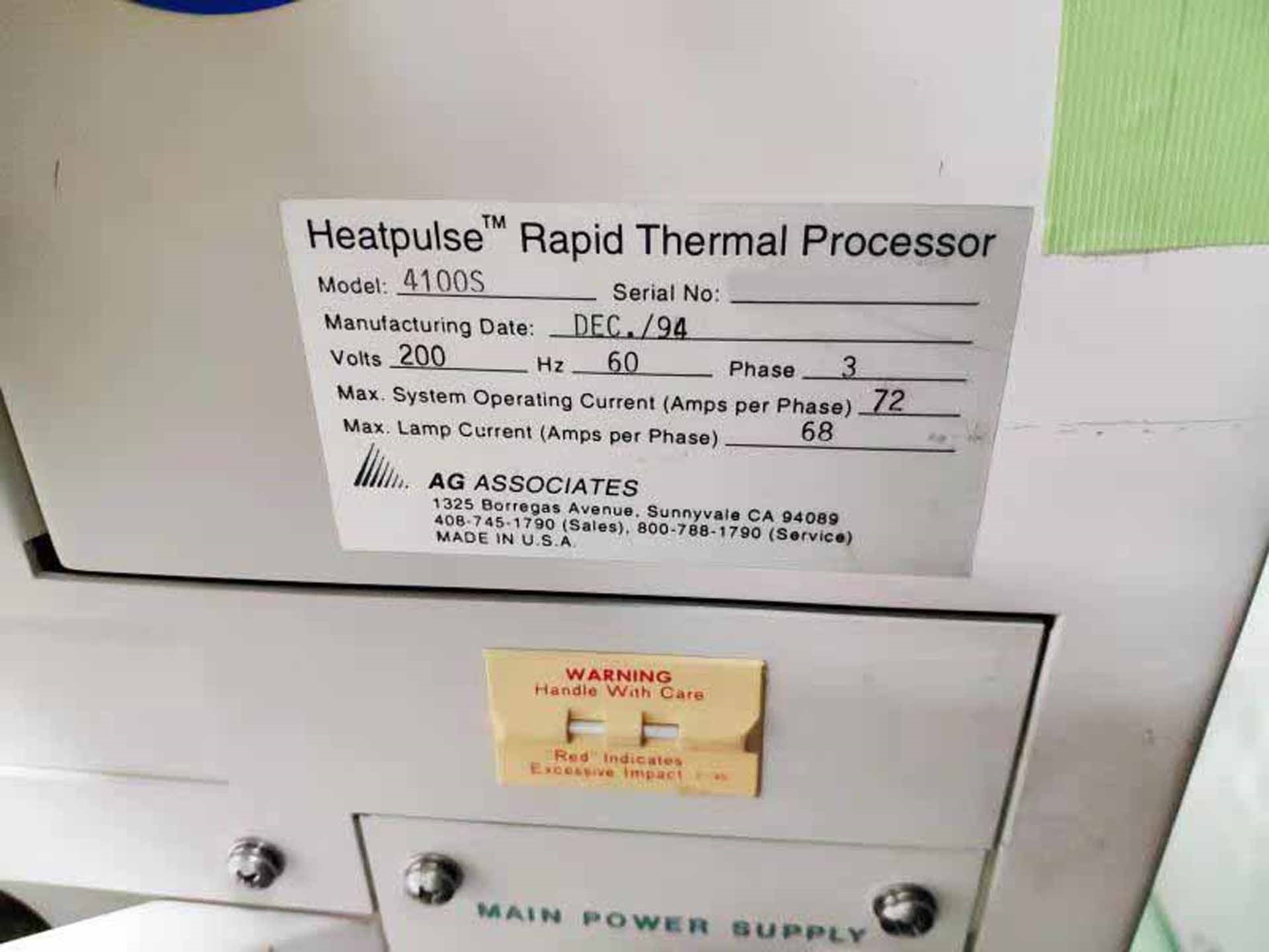 图为 已使用的 AG ASSOCIATES Heatpulse 4100 S 待售