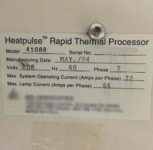 图为 已使用的 AG ASSOCIATES Heatpulse 4108 待售