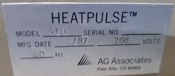 フォト（写真） 使用される AG ASSOCIATES Heatpulse 410 販売のために