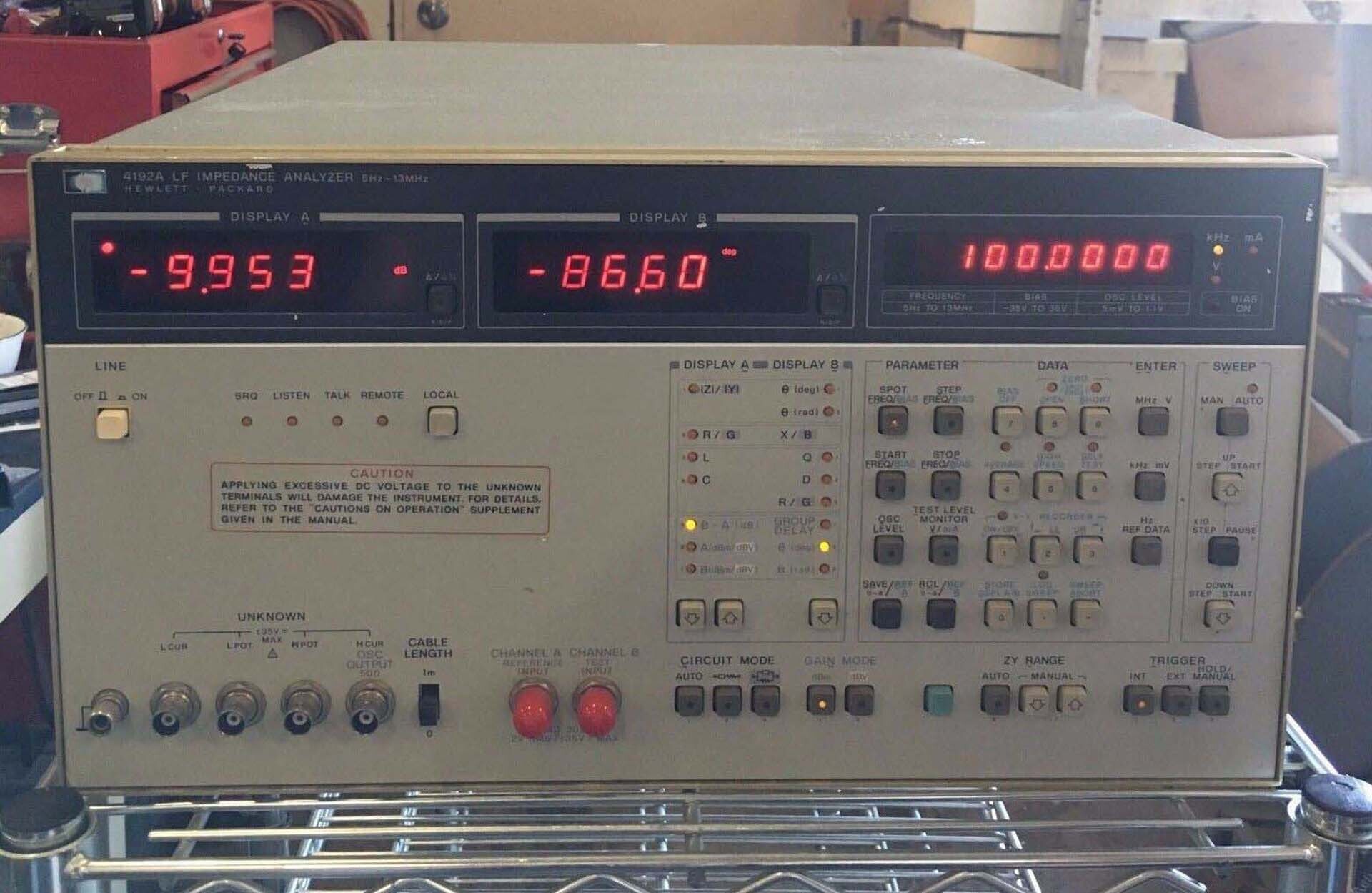 Photo Used AGILENT / HP / HEWLETT-PACKARD / KEYSIGHT 4192A LF For Sale