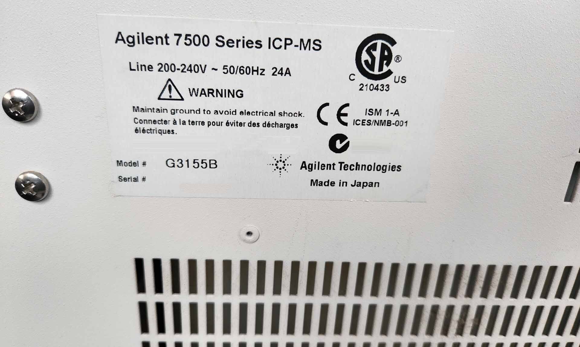 Foto Verwendet AGILENT / HP / HEWLETT-PACKARD / KEYSIGHT 7500CE G3155B Zum Verkauf