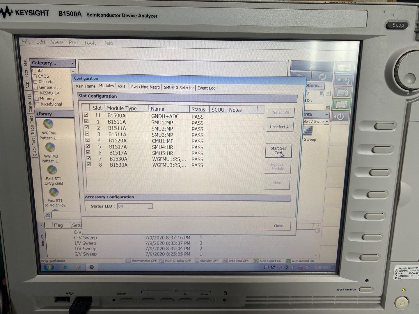 사진 사용됨 AGILENT / HP / HEWLETT-PACKARD / KEYSIGHT B1500A 판매용