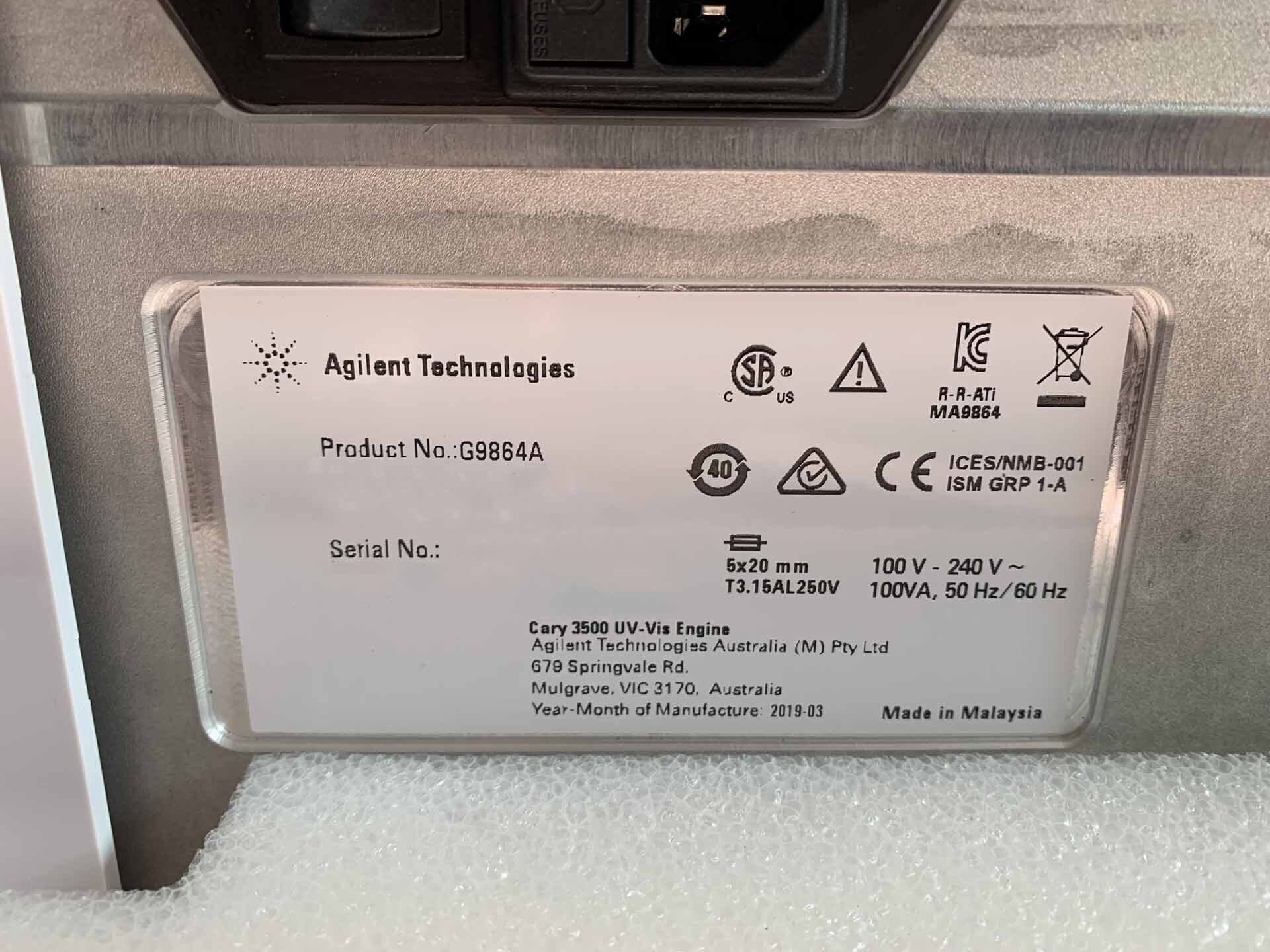 Photo Used AGILENT / HP / HEWLETT-PACKARD / KEYSIGHT Cary 3500 For Sale