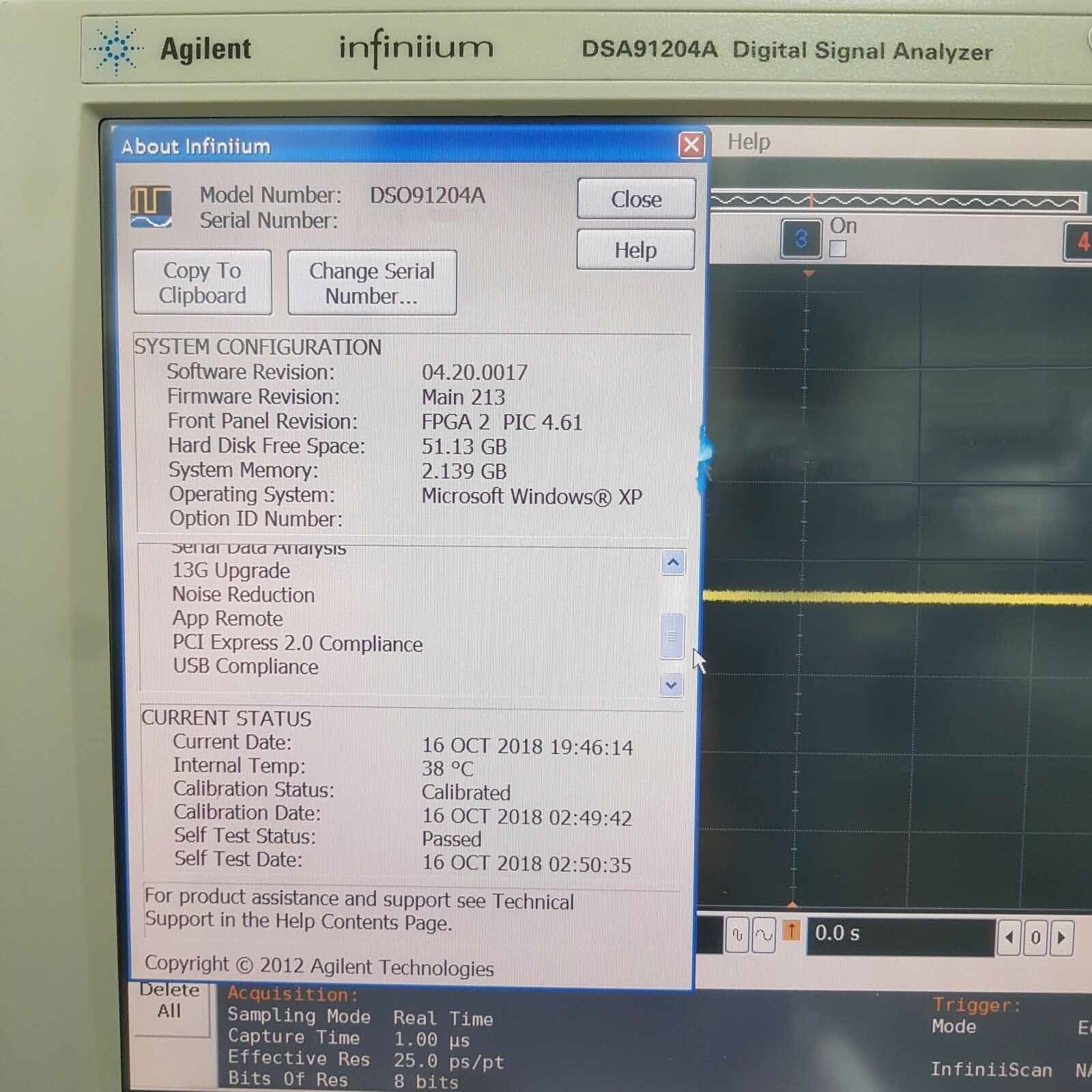 Foto Verwendet AGILENT / HP / HEWLETT-PACKARD / KEYSIGHT DSA 91304A Zum Verkauf