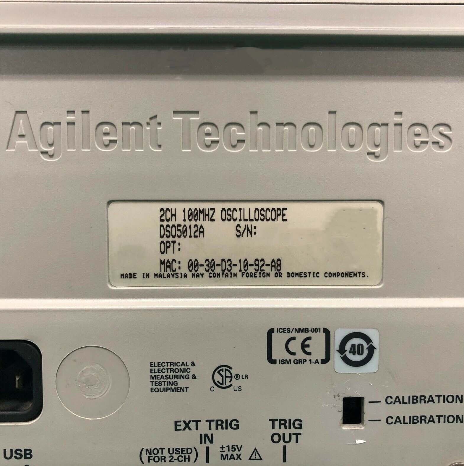 图为 已使用的 AGILENT / HP / HEWLETT-PACKARD / KEYSIGHT DSO 5012A 待售