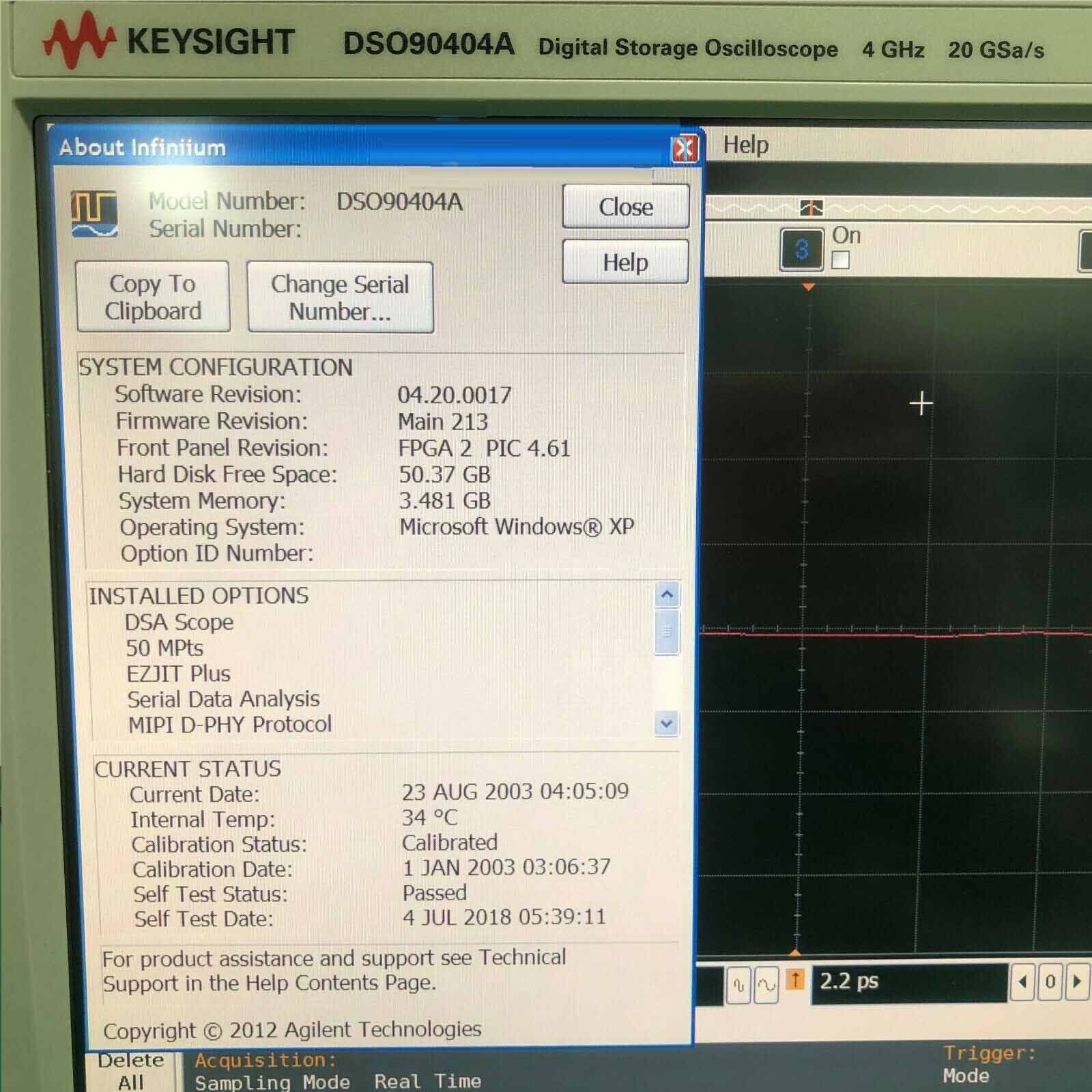 圖為 已使用的 AGILENT / HP / HEWLETT-PACKARD / KEYSIGHT DSO90404A 待售