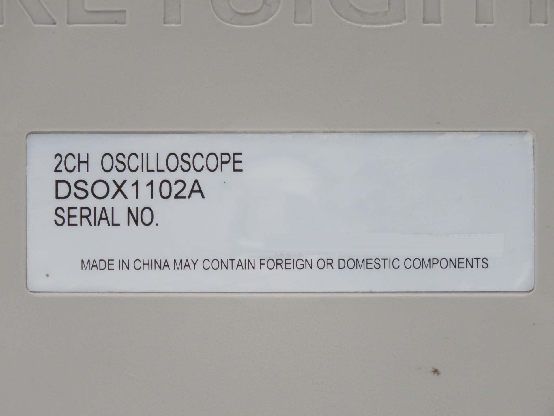 Photo Used AGILENT / HP / HEWLETT-PACKARD / KEYSIGHT DSOX1102A For Sale