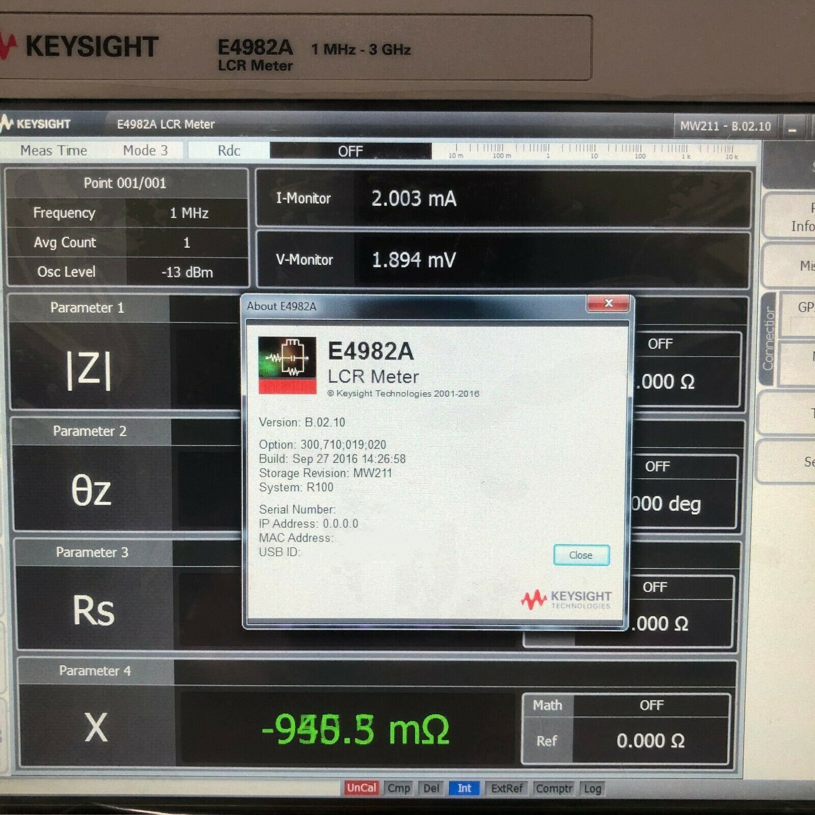 图为 已使用的 AGILENT / HP / HEWLETT-PACKARD / KEYSIGHT E4982A 待售