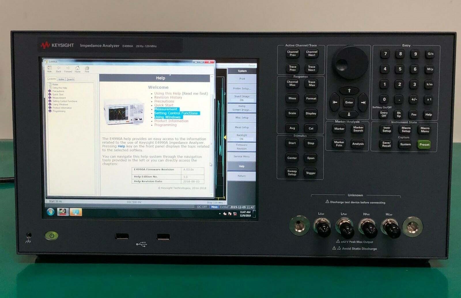 图为 已使用的 AGILENT / HP / HEWLETT-PACKARD / KEYSIGHT E4990A 待售