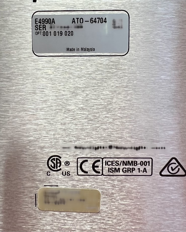 Foto Verwendet AGILENT / HP / HEWLETT-PACKARD / KEYSIGHT E4990A Zum Verkauf