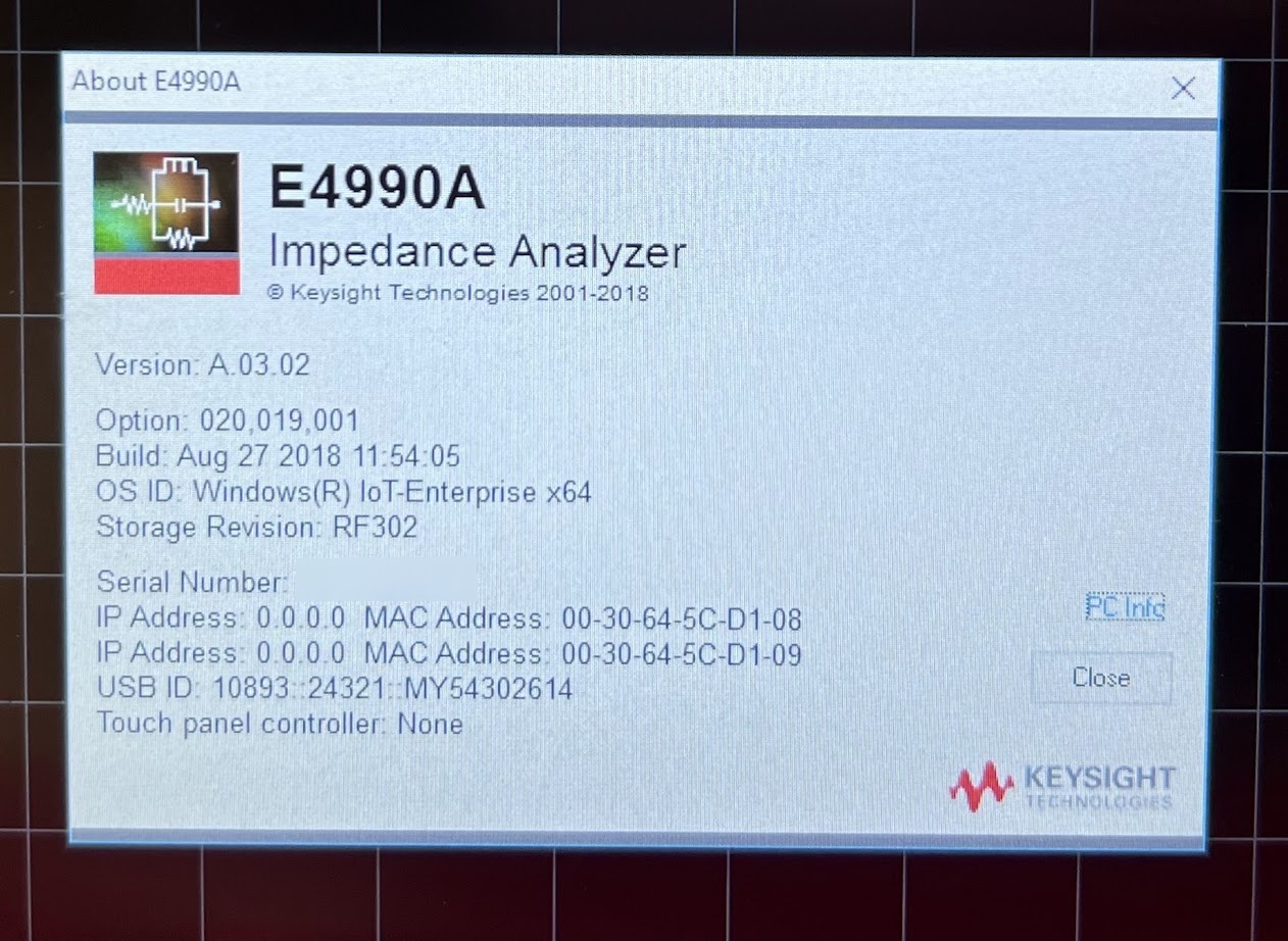 Foto Verwendet AGILENT / HP / HEWLETT-PACKARD / KEYSIGHT E4990A Zum Verkauf