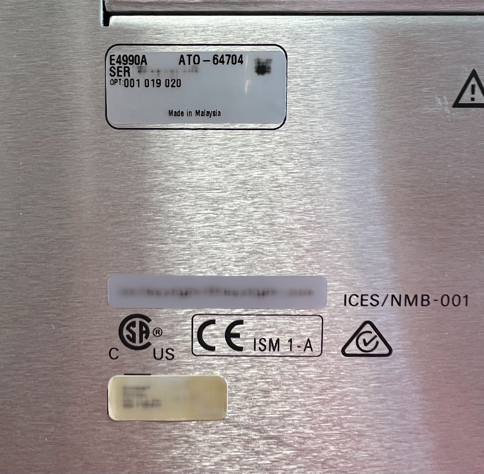 Foto Verwendet AGILENT / HP / HEWLETT-PACKARD / KEYSIGHT E4990A Zum Verkauf