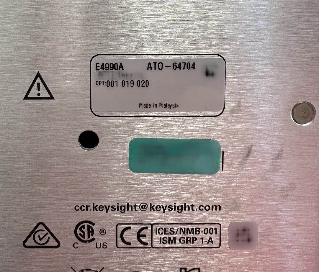 Foto Verwendet AGILENT / HP / HEWLETT-PACKARD / KEYSIGHT E4990A Zum Verkauf