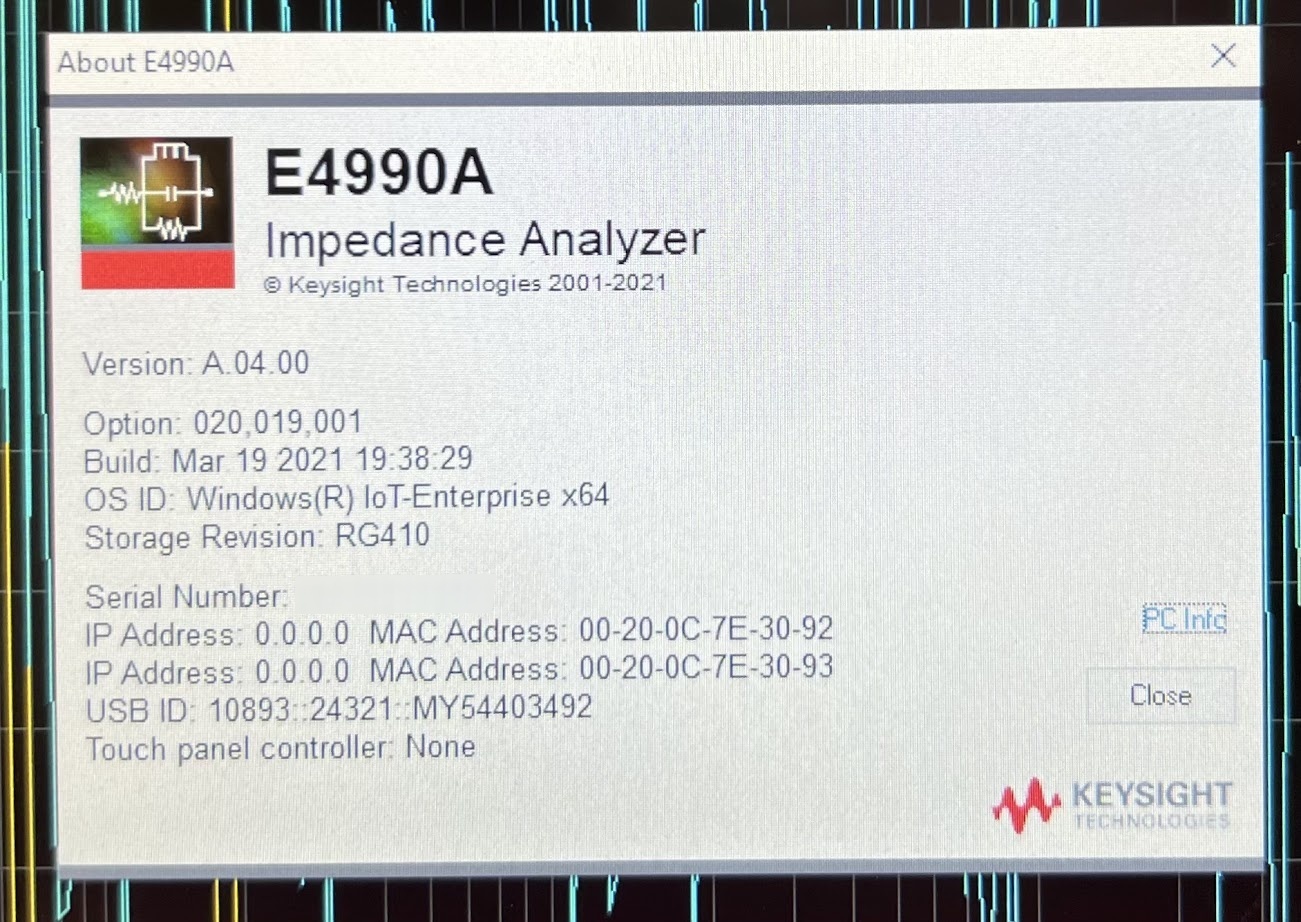 Foto Verwendet AGILENT / HP / HEWLETT-PACKARD / KEYSIGHT E4990A Zum Verkauf