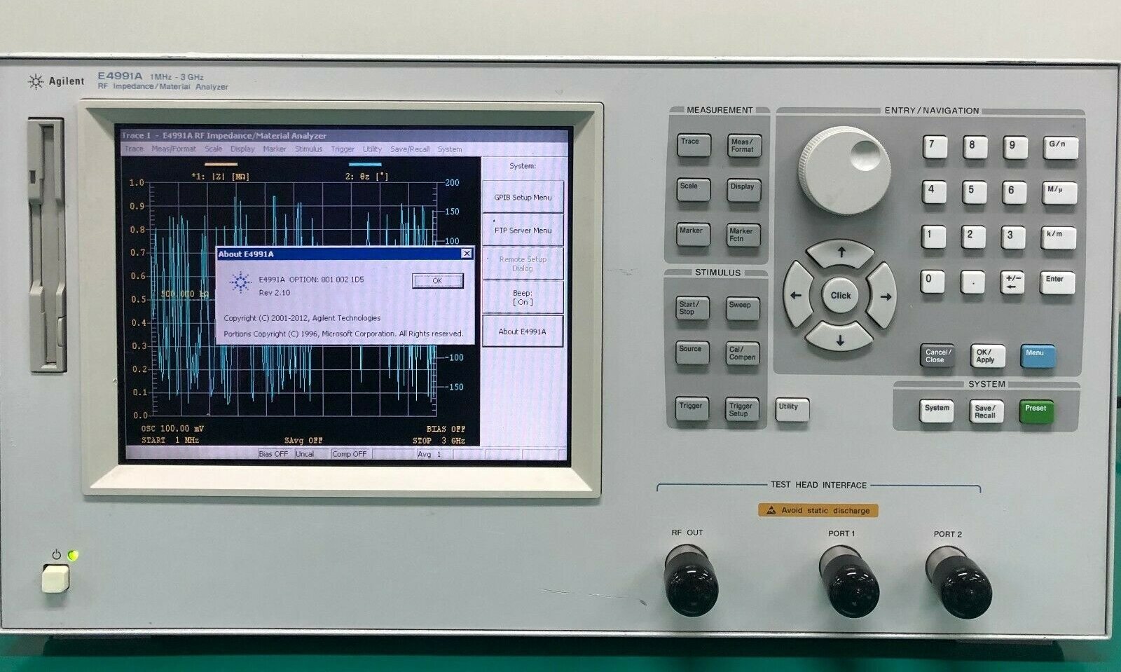 图为 已使用的 AGILENT / HP / HEWLETT-PACKARD / KEYSIGHT E4991A 待售