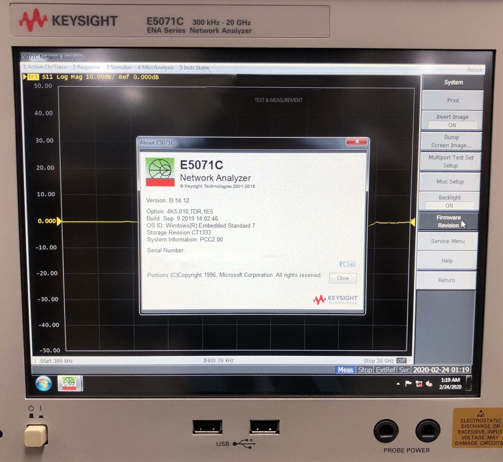 Photo Used AGILENT / HP / HEWLETT-PACKARD / KEYSIGHT E5071C For Sale