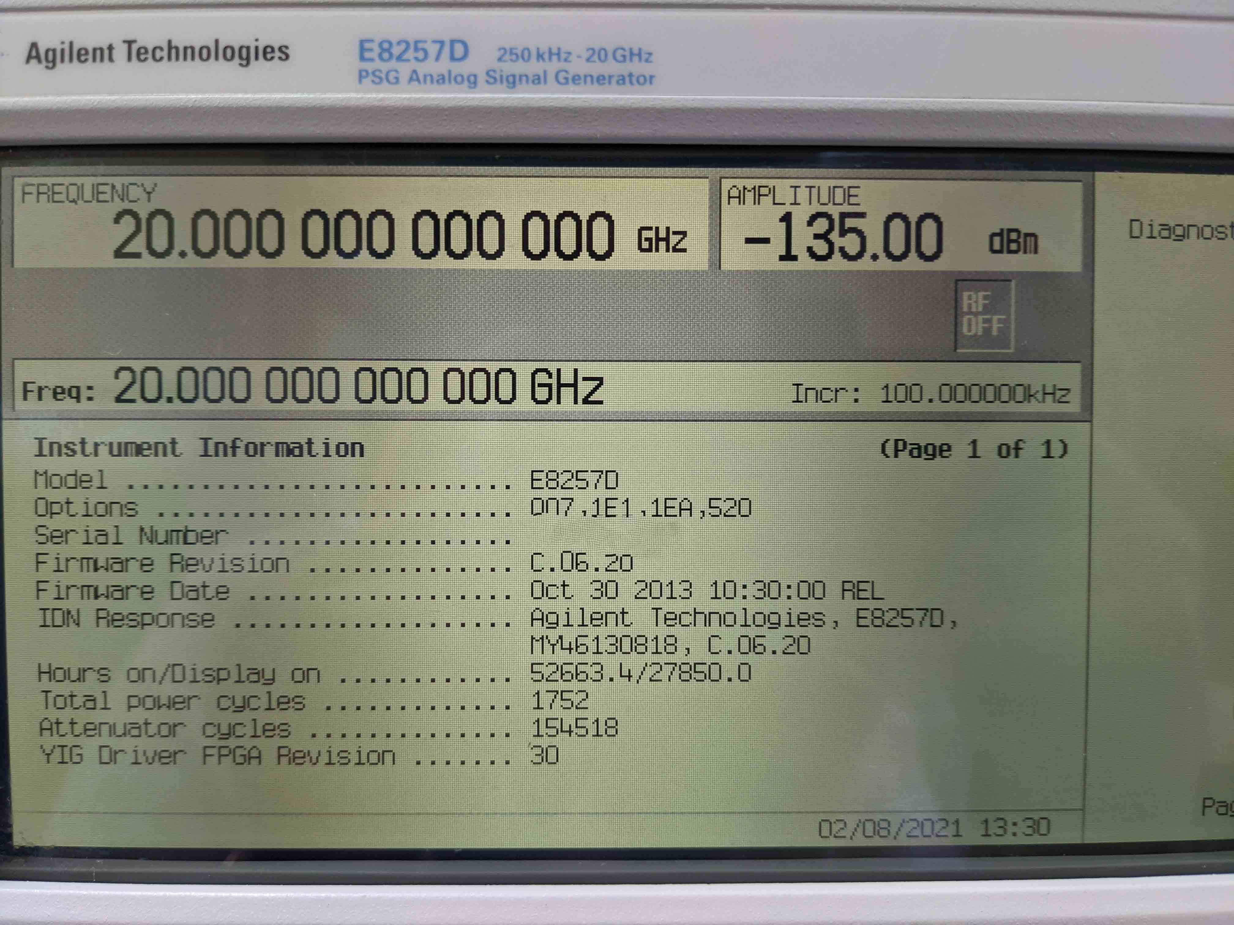 Foto Verwendet AGILENT / HP / HEWLETT-PACKARD / KEYSIGHT E8257D Zum Verkauf