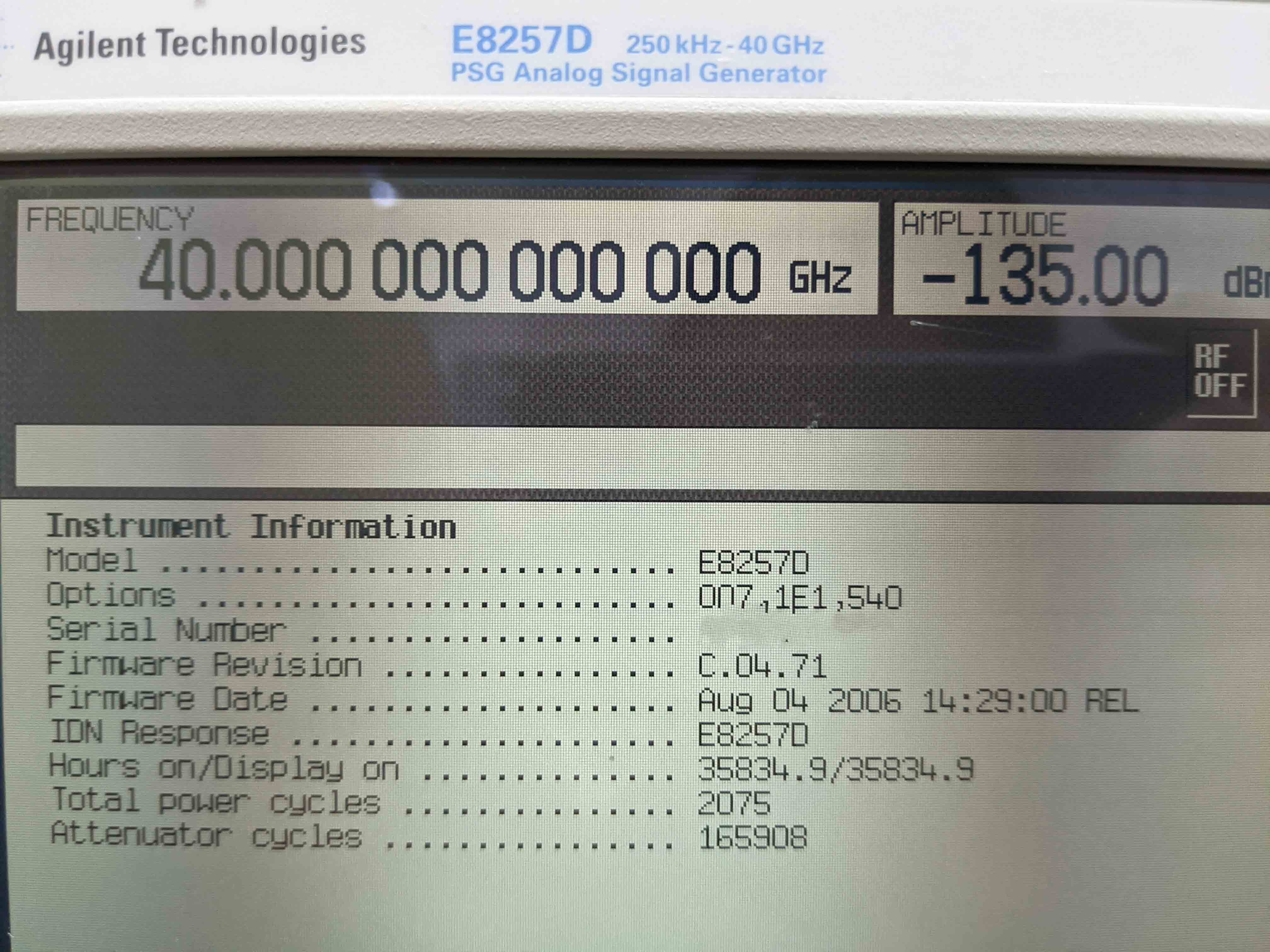 图为 已使用的 AGILENT / HP / HEWLETT-PACKARD / KEYSIGHT E8257D 待售