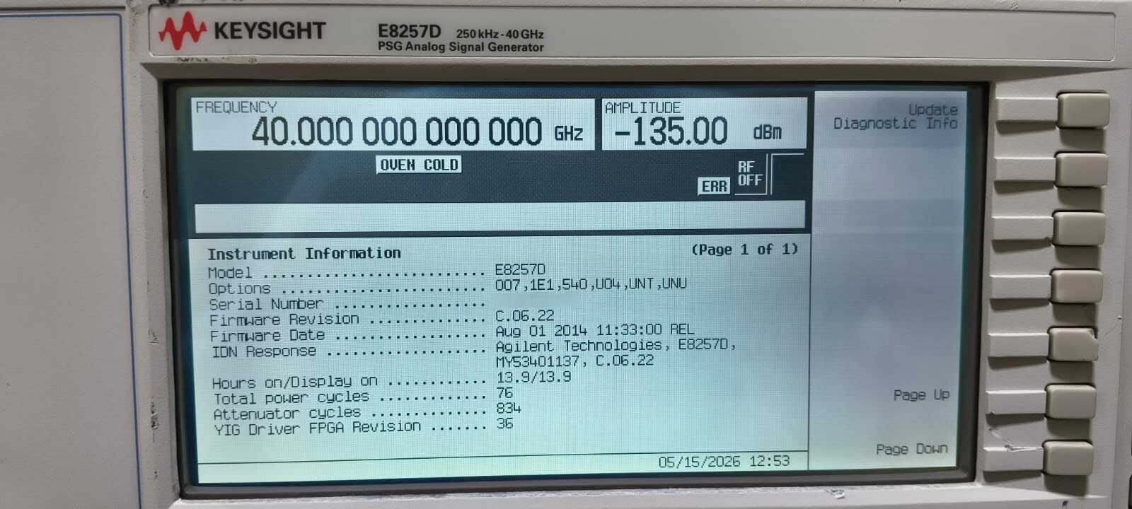 Foto Verwendet AGILENT / HP / HEWLETT-PACKARD / KEYSIGHT E8257D Zum Verkauf