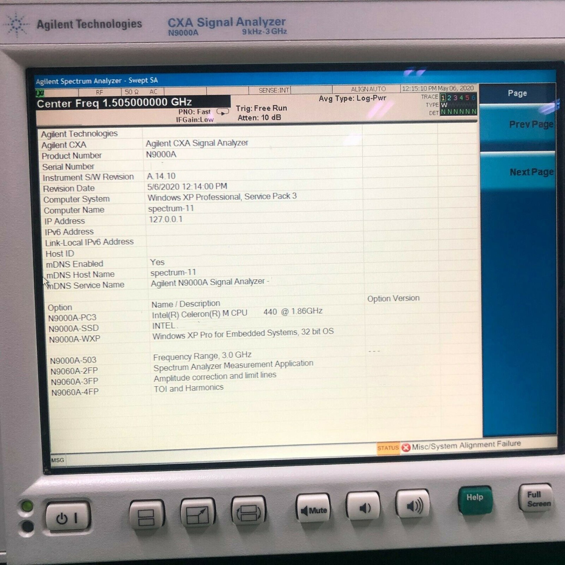 图为 已使用的 AGILENT / HP / HEWLETT-PACKARD / KEYSIGHT N9000A 待售