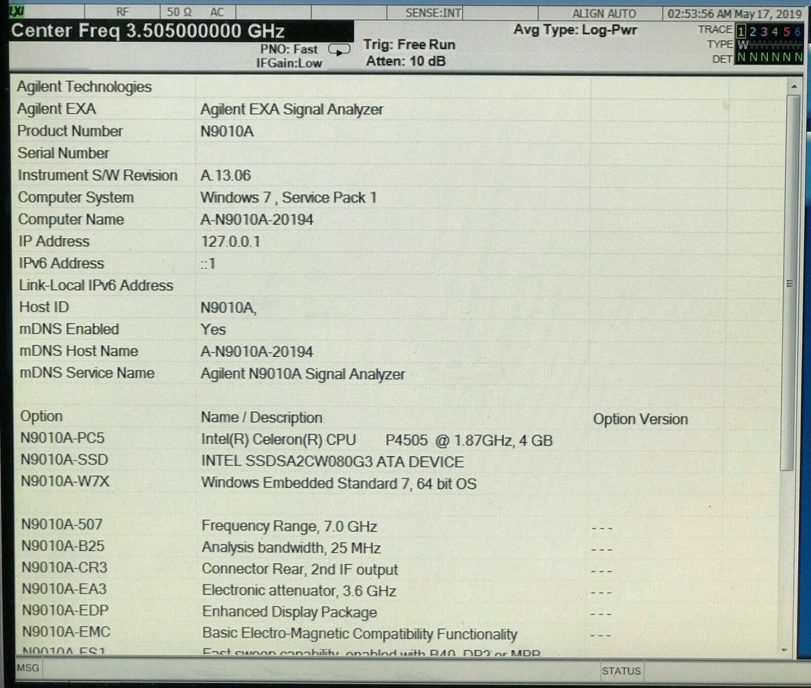 Photo Utilisé AGILENT / HP / HEWLETT-PACKARD / KEYSIGHT N9010A À vendre