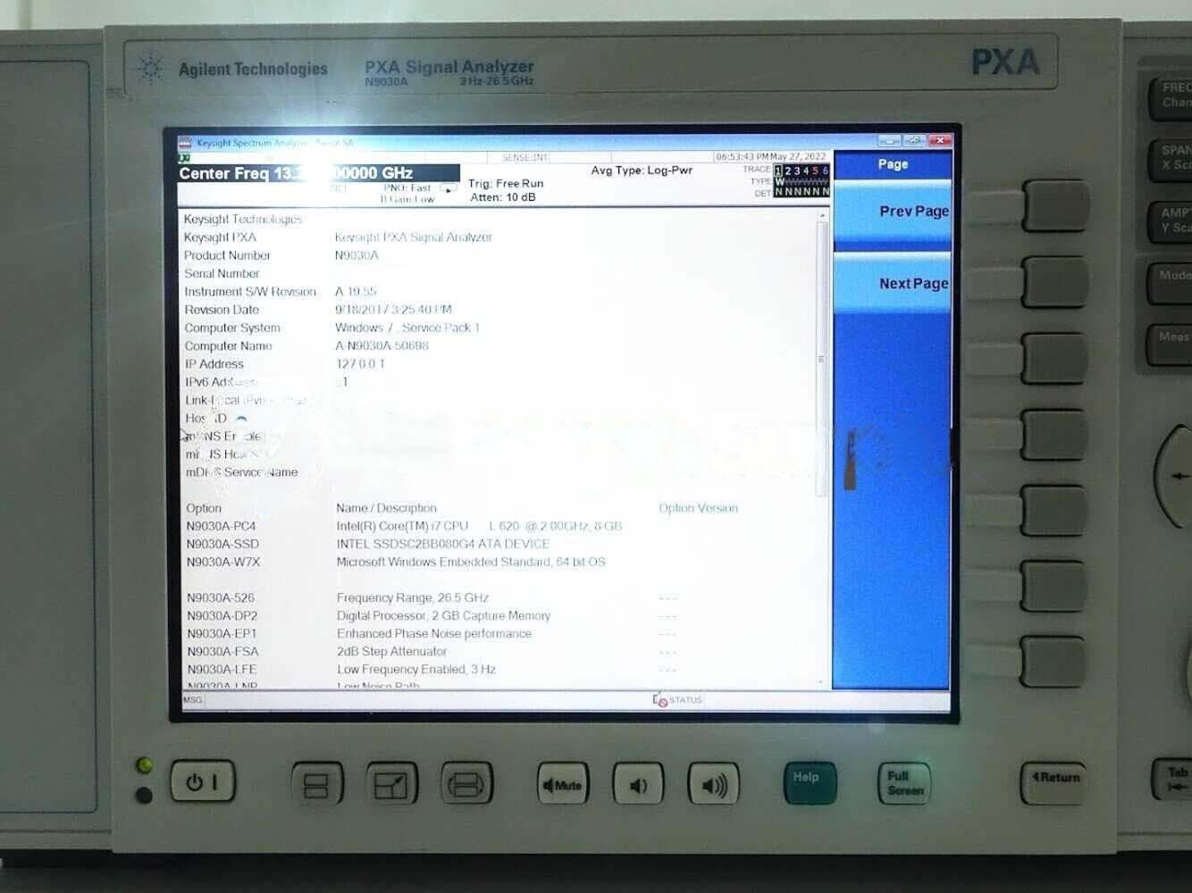 Photo Used AGILENT / HP / HEWLETT-PACKARD / KEYSIGHT N9030A For Sale